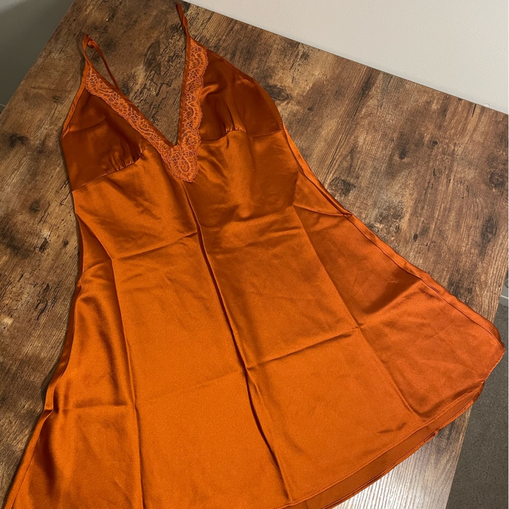 siena orange silk nightie